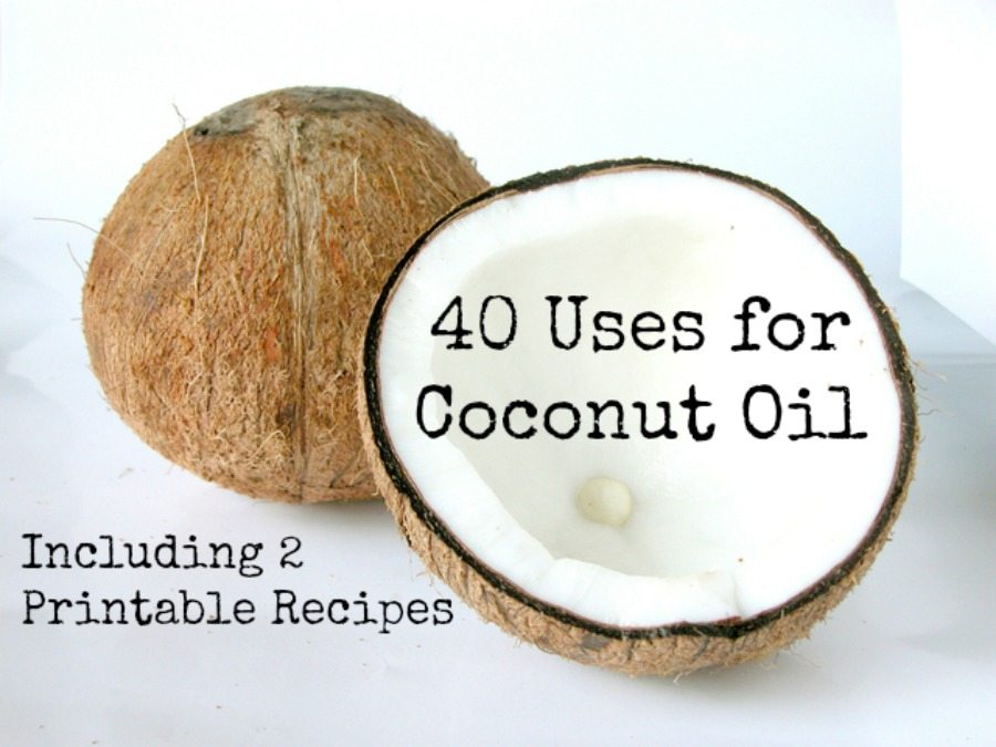 40 Uses for Coconut oil; many uses for coconut oil from cooking to cosmetics - how many of these have you tried?