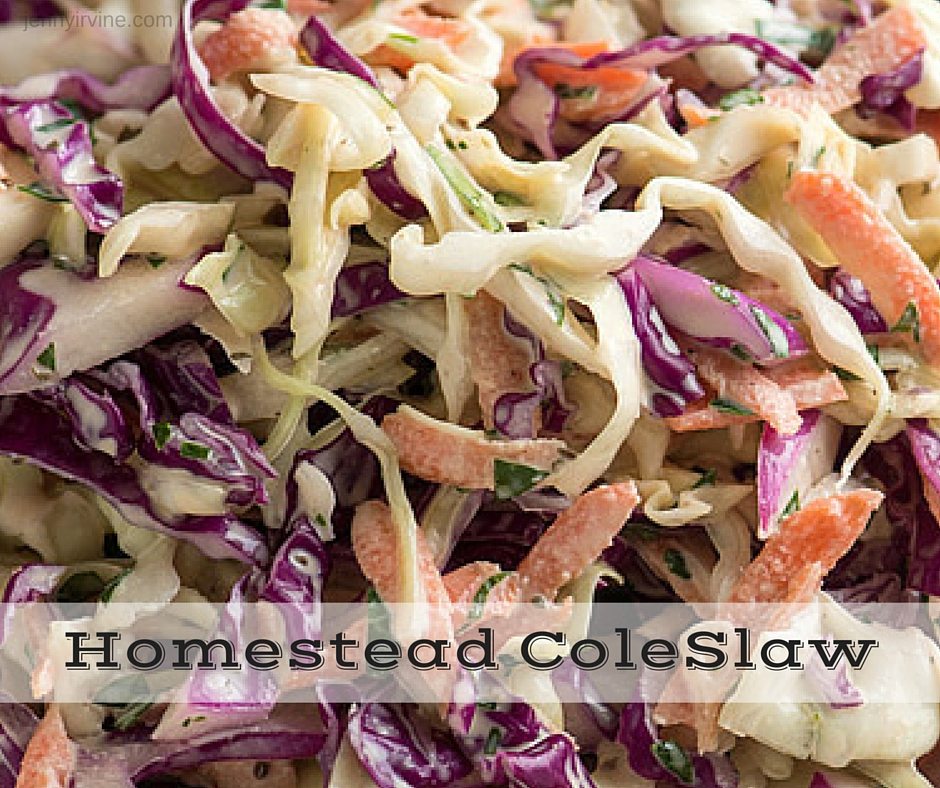 Homestead Cole Slaw Recipe - quick-easy-great for summer dinners - and backyard- bbq