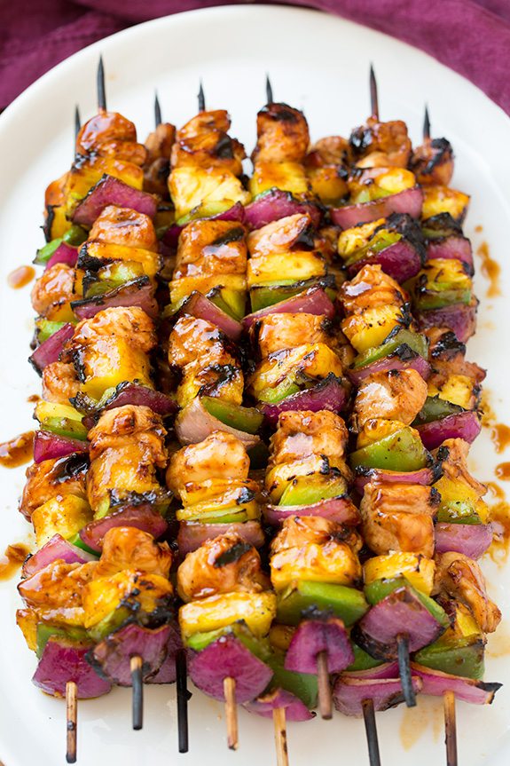 hawaiian-chicken-kebabs- Get your grill on for Fathers Day
